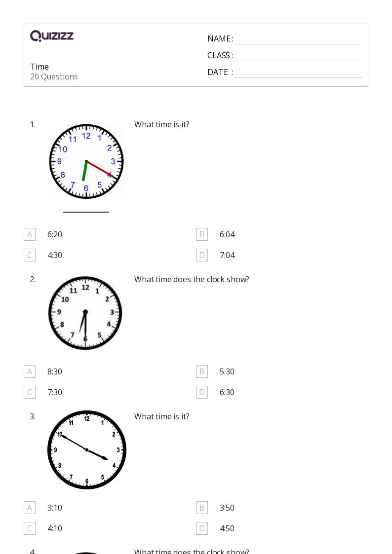 50+ Time worksheets for 2nd Year on Quizizz Free & Printable