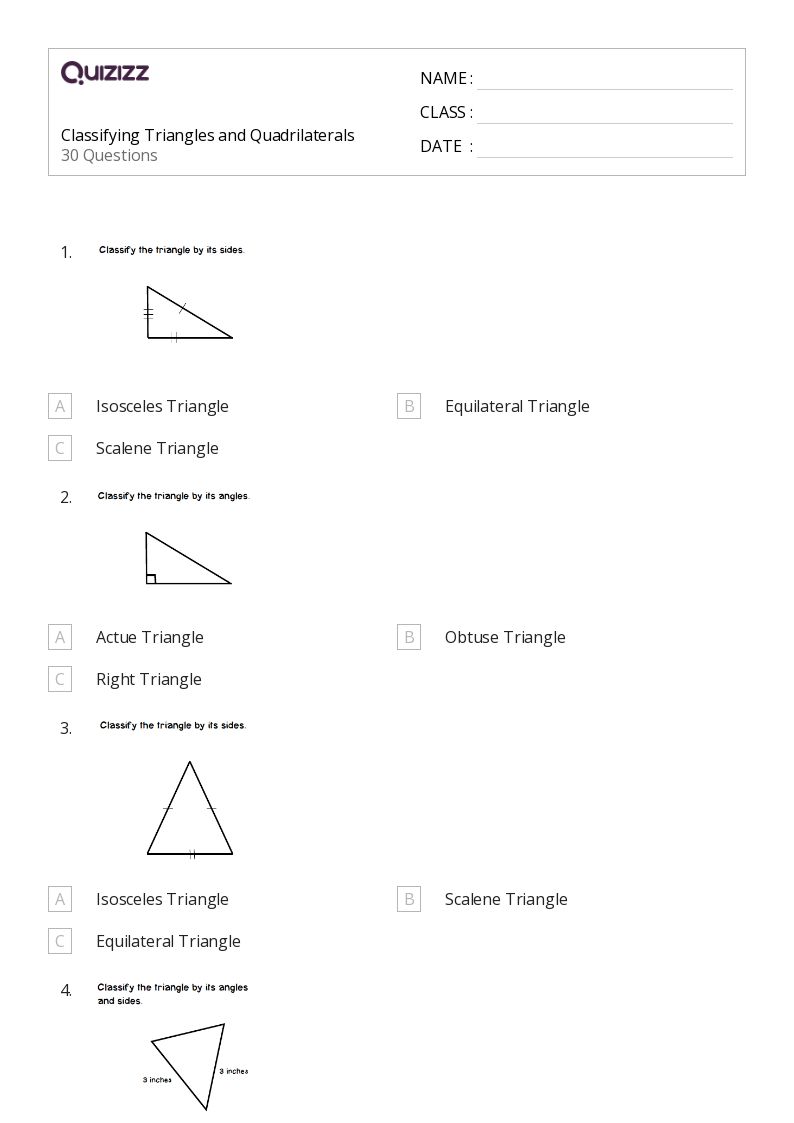 50+ Classifying Triangles worksheets for 5th Grade on Quizizz Free