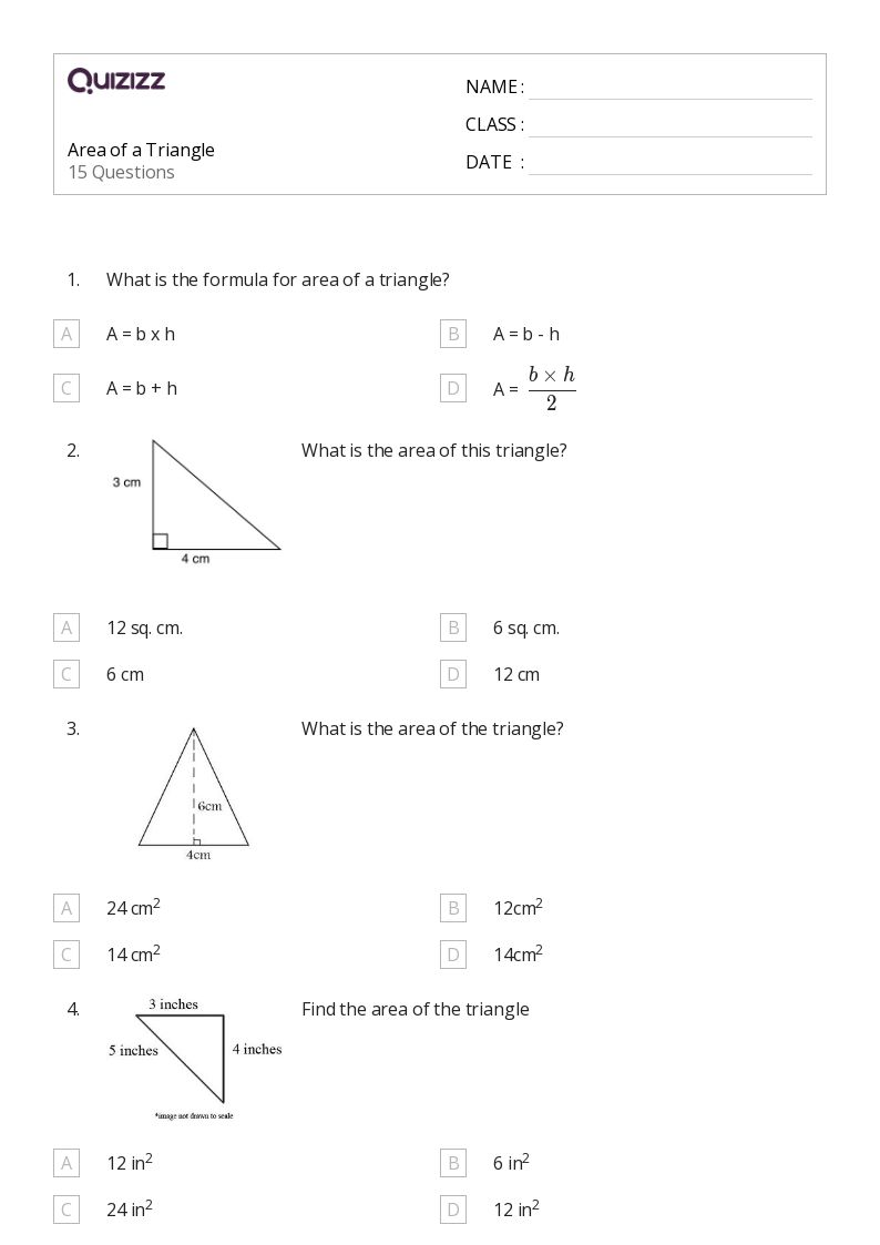 50+ Area of a Triangle worksheets for 5th Grade on Quizizz Free