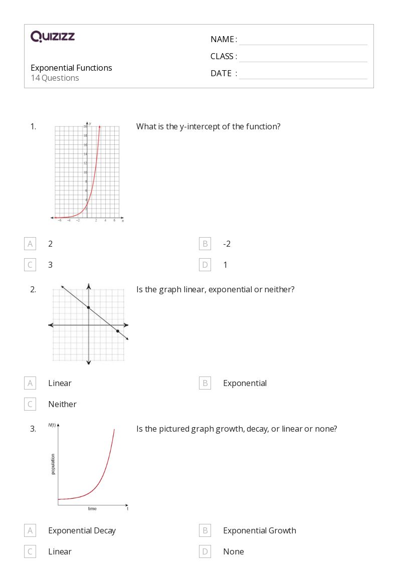 50+ derivatives of exponential functions worksheets on Quizizz Free & Printable