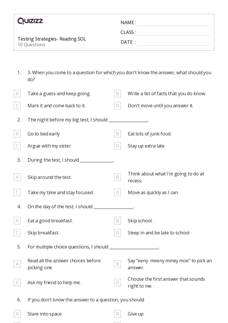 50+ Reading Strategies worksheets on Quizizz Free & Printable