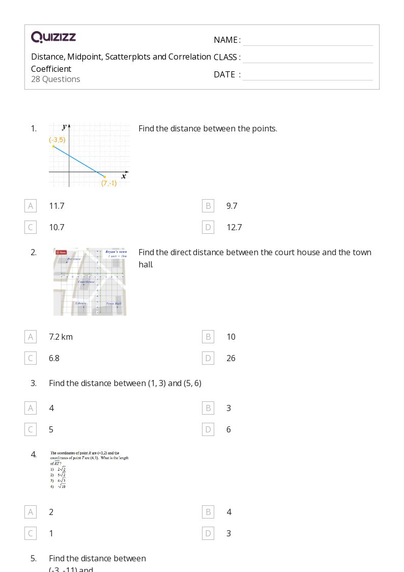 50+ correlation and coefficients worksheets for 10th Class on Quizizz Free & Printable
