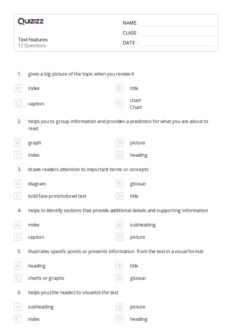 50+ Concepts of Print worksheets for 6th Class on Quizizz Free & Printable