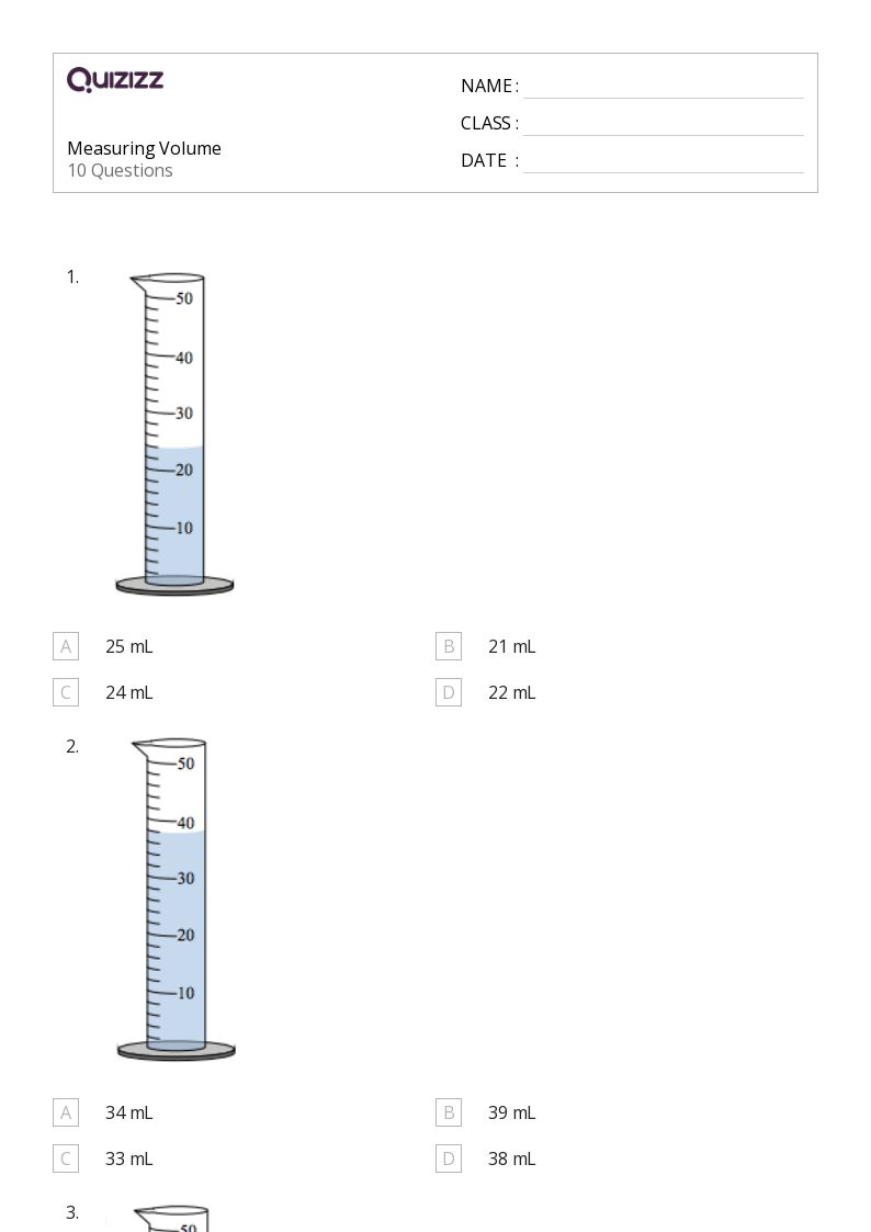 50+ Volume worksheets for 4th Grade on Quizizz | Free & Printable