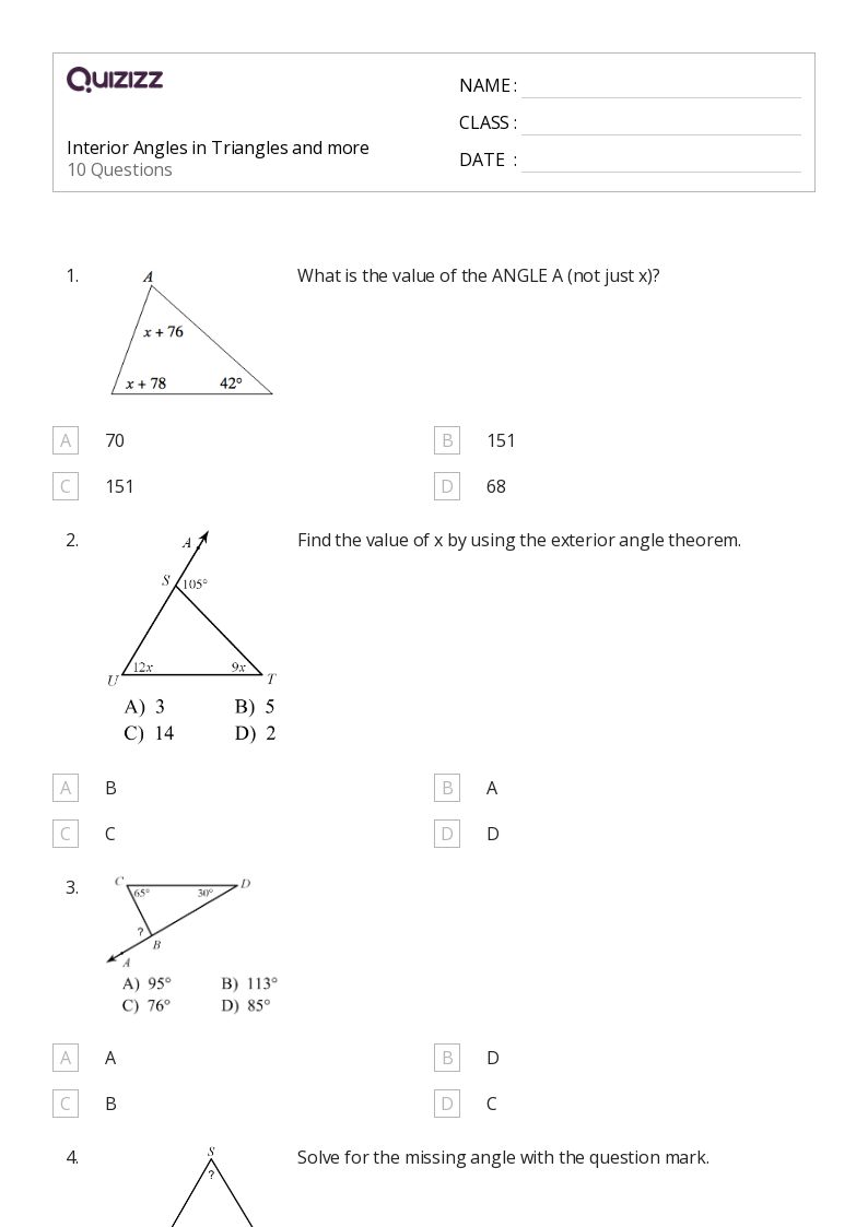 50+ angles worksheets for 11th Year on Quizizz Free & Printable