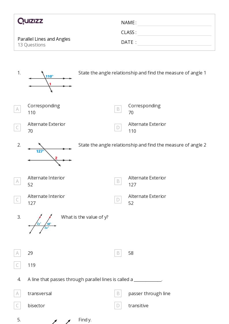 50+ angles worksheets for 11th Grade on Quizizz Free & Printable