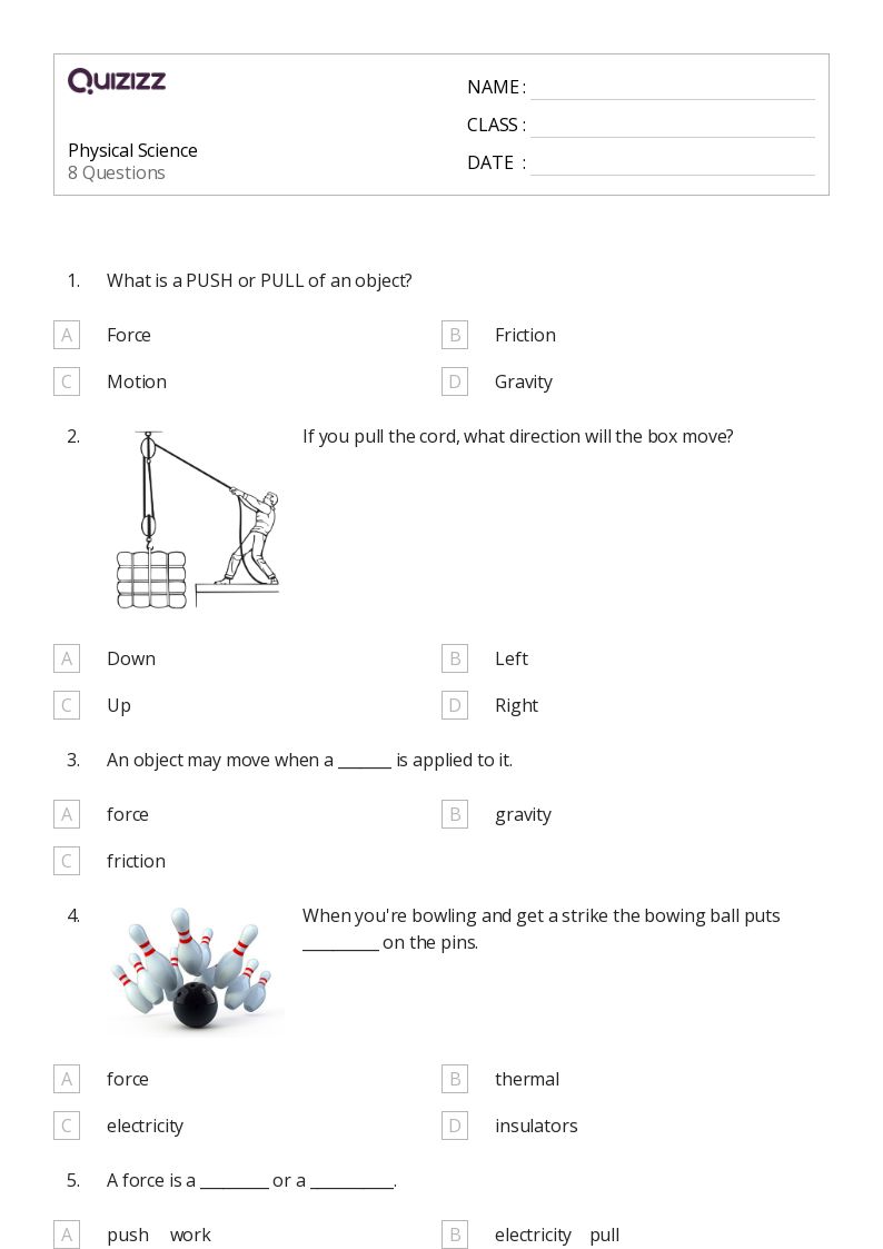 50+ Physical Science worksheets for Grade 3 on Quizizz Free & Printable