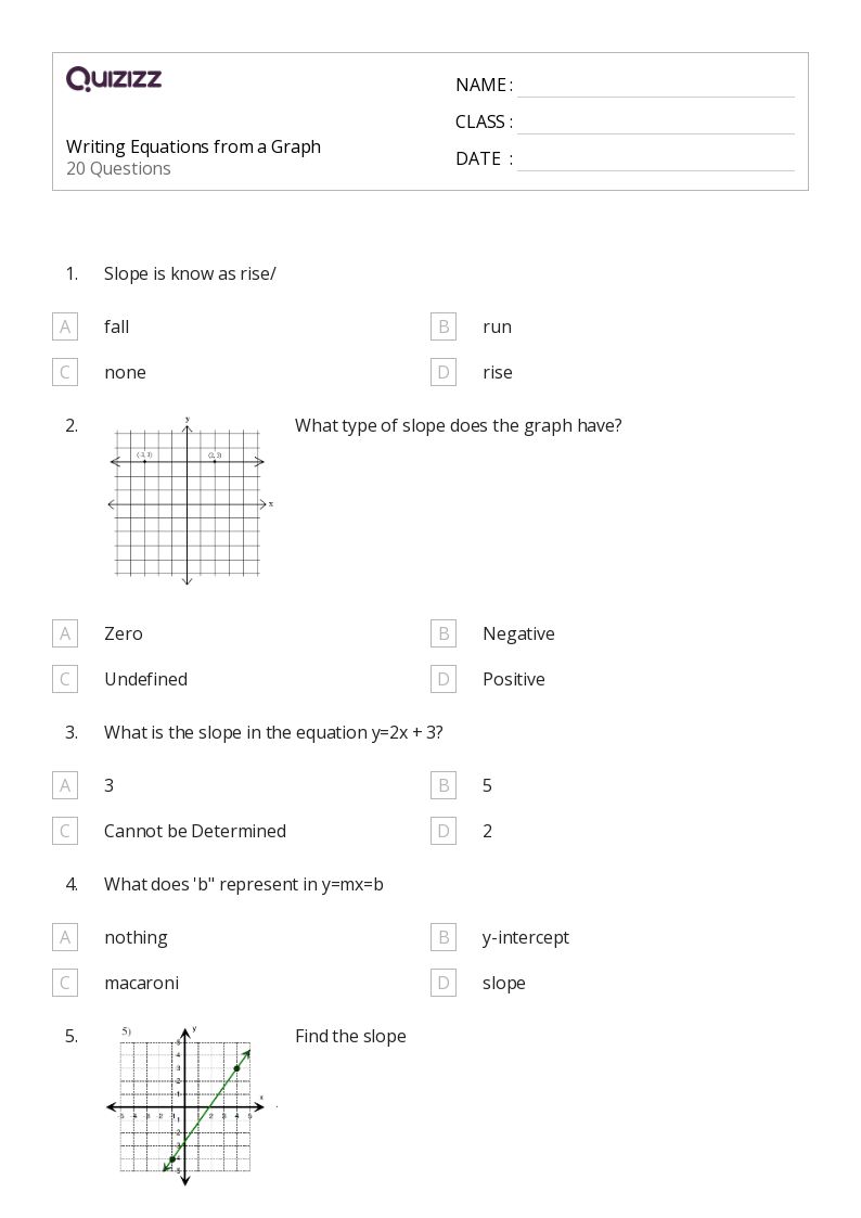 50+ Writing Equations worksheets for 7th Class on Quizizz Free & Printable
