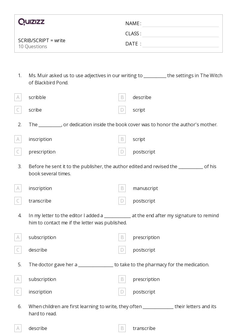 50+ Writing Letters worksheets for 5th Grade on Quizizz Free & Printable