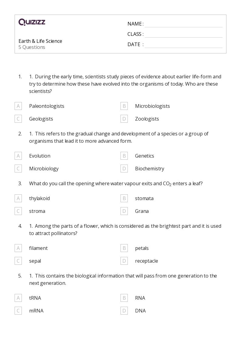 50+ Life Science worksheets for Kindergarten on Quizizz Free & Printable