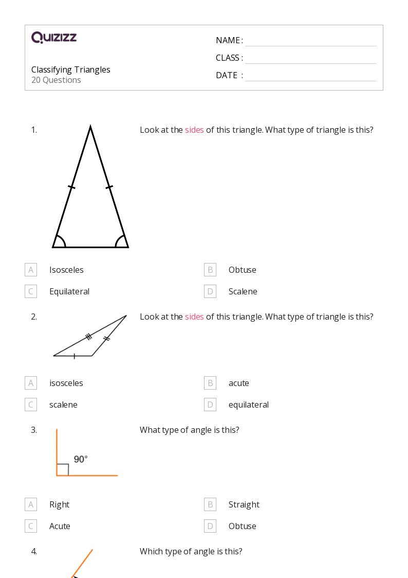 50+ Triangles worksheets for 8th Grade on Quizizz Free & Printable