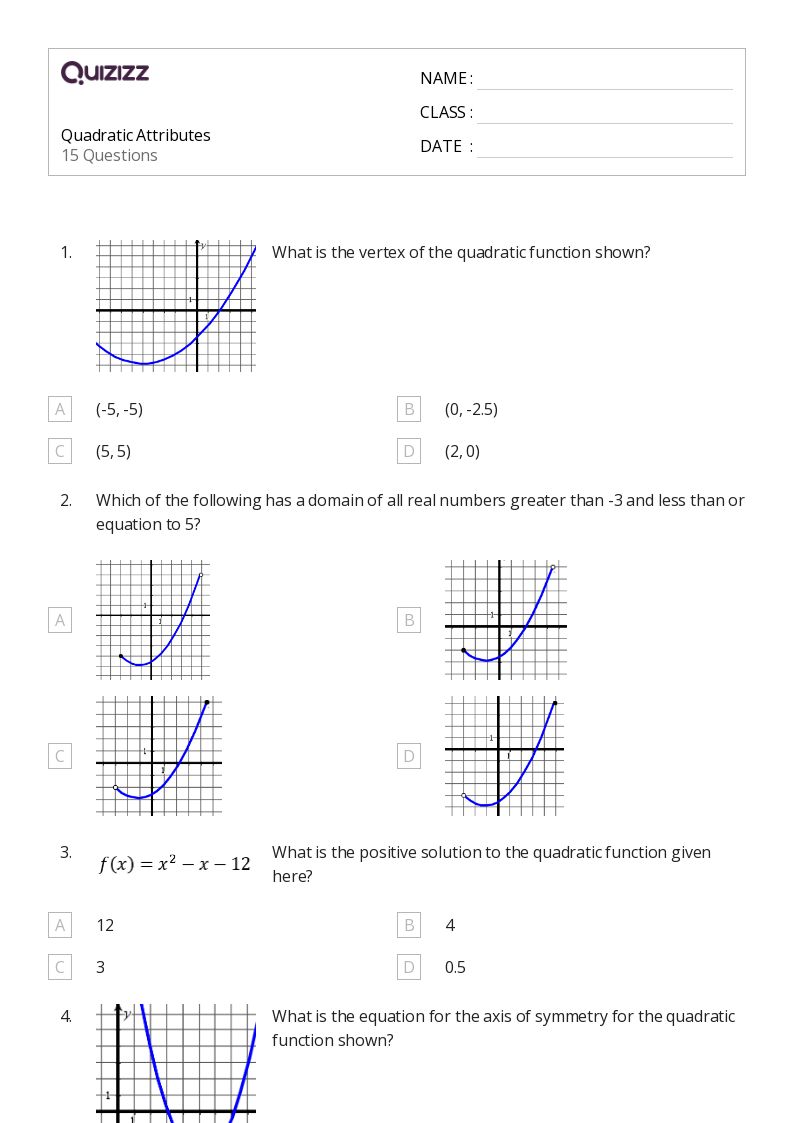 50+ Quadratic worksheets on Quizizz Free & Printable
