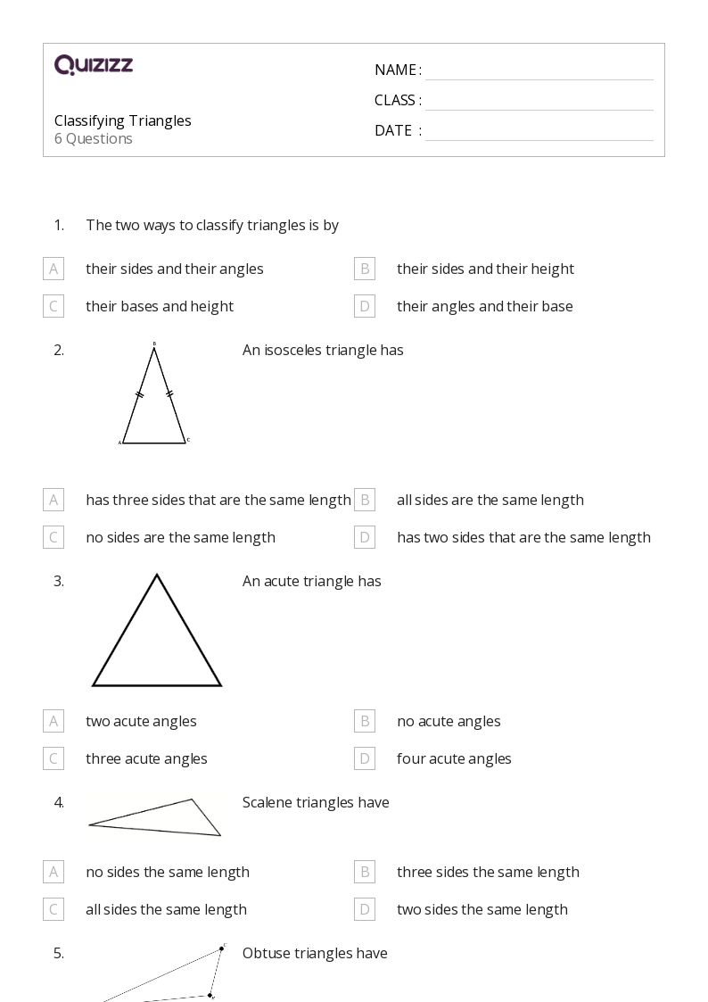 50+ Classifying Triangles worksheets for Kindergarten on Quizizz Free