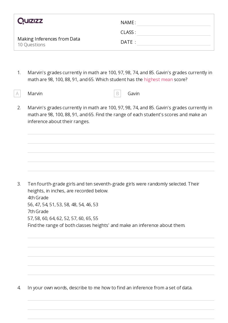 50+ Making Inferences worksheets for 8th Grade on Quizizz | Free
