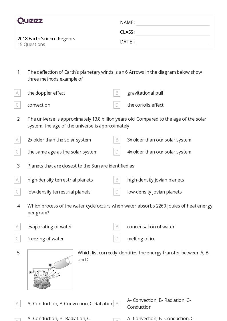 50+ Earth Science worksheets for 10th Grade on Quizizz | Free & Printable