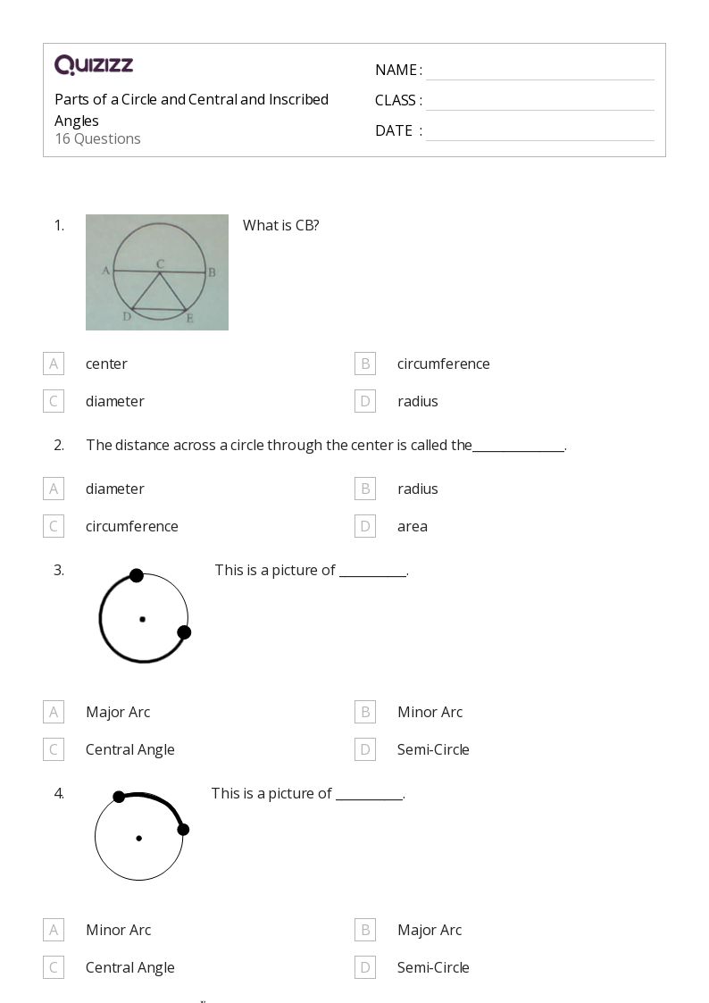 50+ inscribed angles worksheets for 10th Class on Quizizz | Free