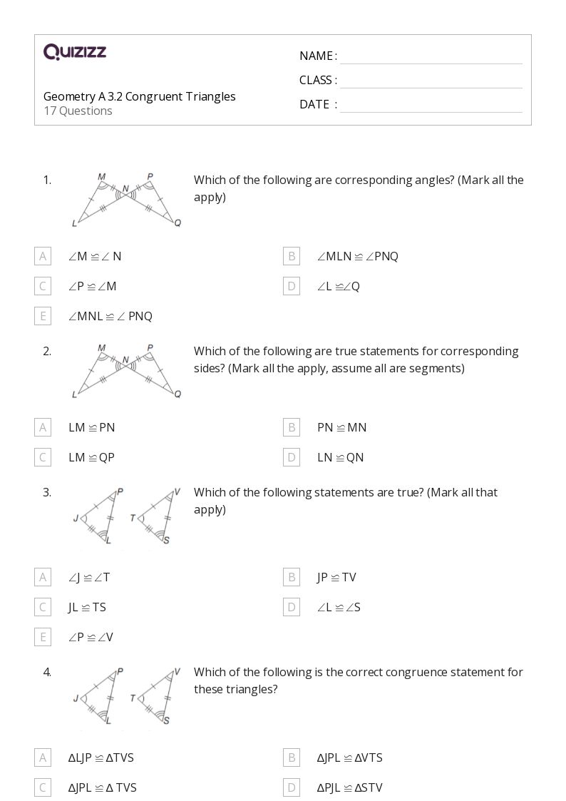 50+ congruency in isosceles and equilateral triangles worksheets for 11th Grade on Quizizz