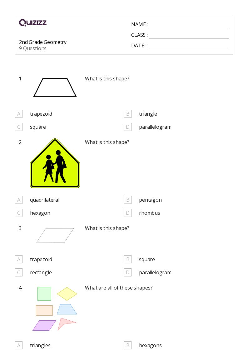 50+ Geometry worksheets for 2nd Class on Quizizz Free & Printable