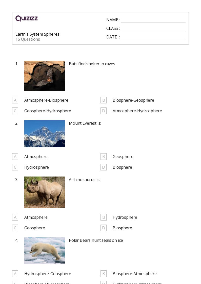 50+ Earth's Systems worksheets for Grade 7 on Quizizz Free & Printable
