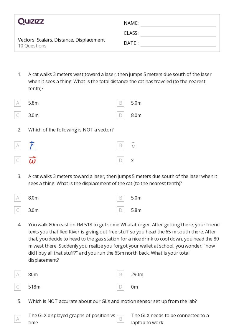 50+ vectors worksheets for 11th Grade on Quizizz Free & Printable