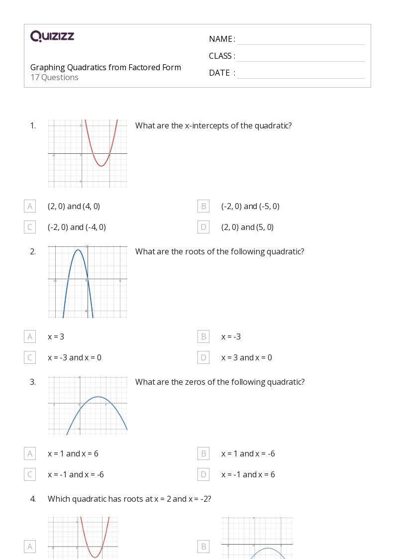 50+ graphing parabolas worksheets for 12th Year on Quizizz Free & Printable