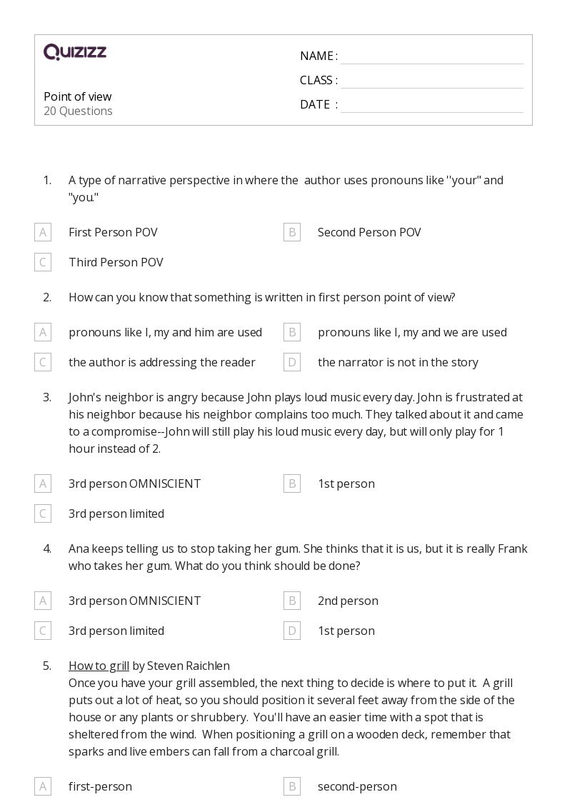 50+ Analyzing Point of View worksheets for 7th Grade on Quizizz Free & Printable