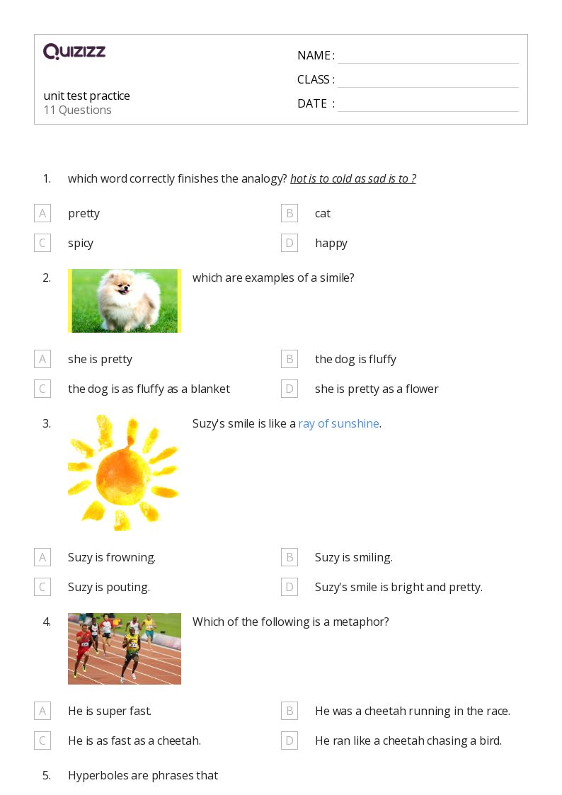 50+ Hyperbole worksheets for 7th Grade on Quizizz Free & Printable