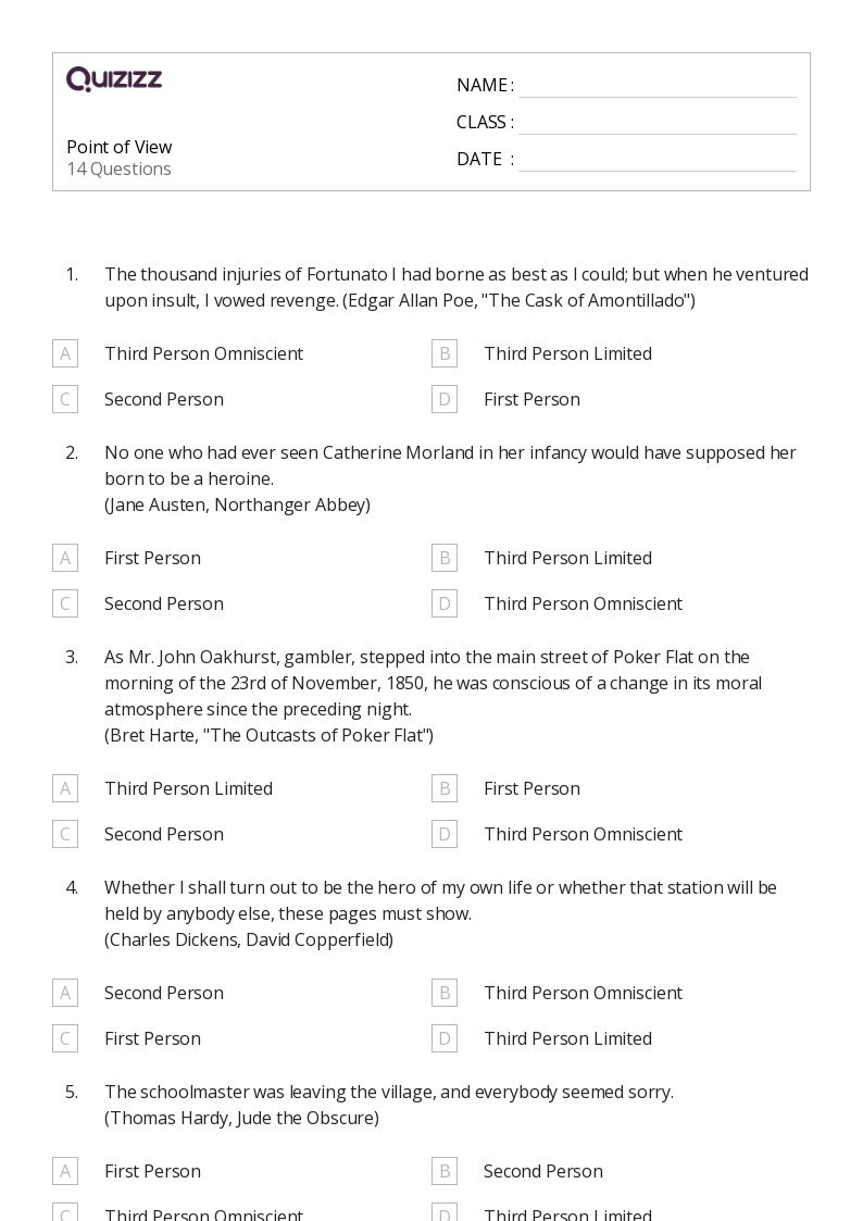 50+ Analyzing Point of View worksheets for 6th Grade on Quizizz | Free