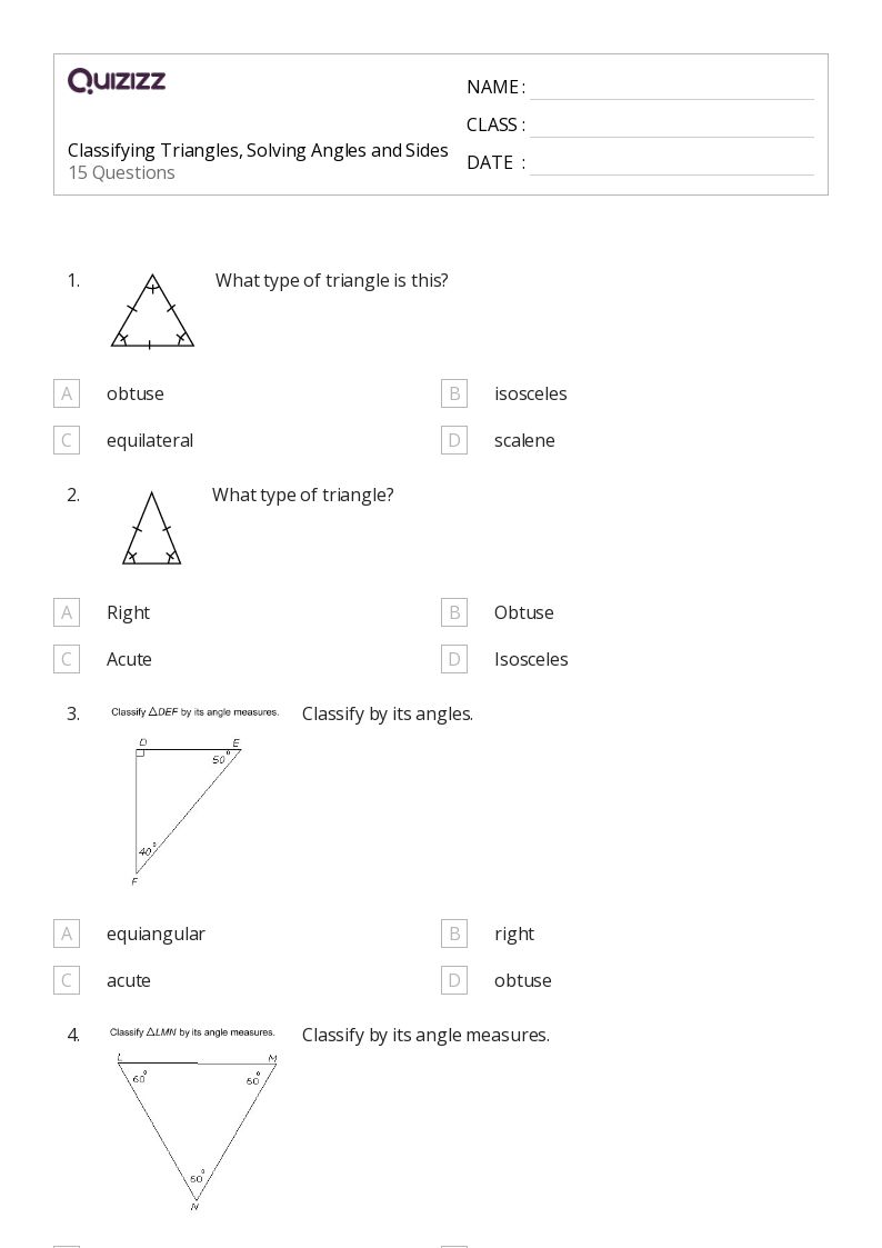 Printable congruency in isosceles and equilateral triangles Worksheets Quizizz