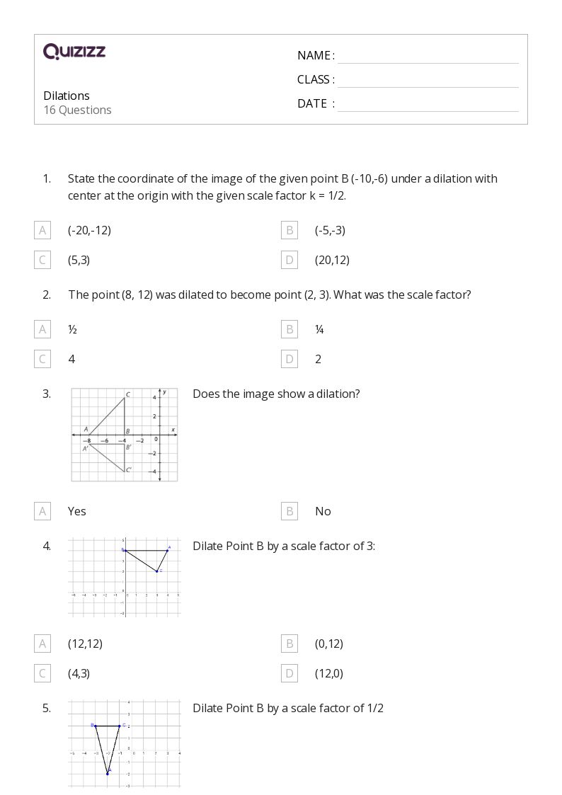 50+ Dilations worksheets for Grade 7 on Quizizz | Free & Printable