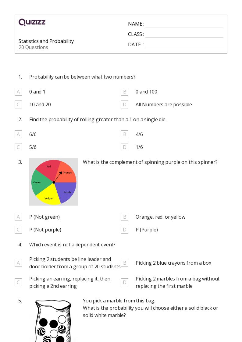 50+ Statistics worksheets for 6th Grade on Quizizz Free & Printable