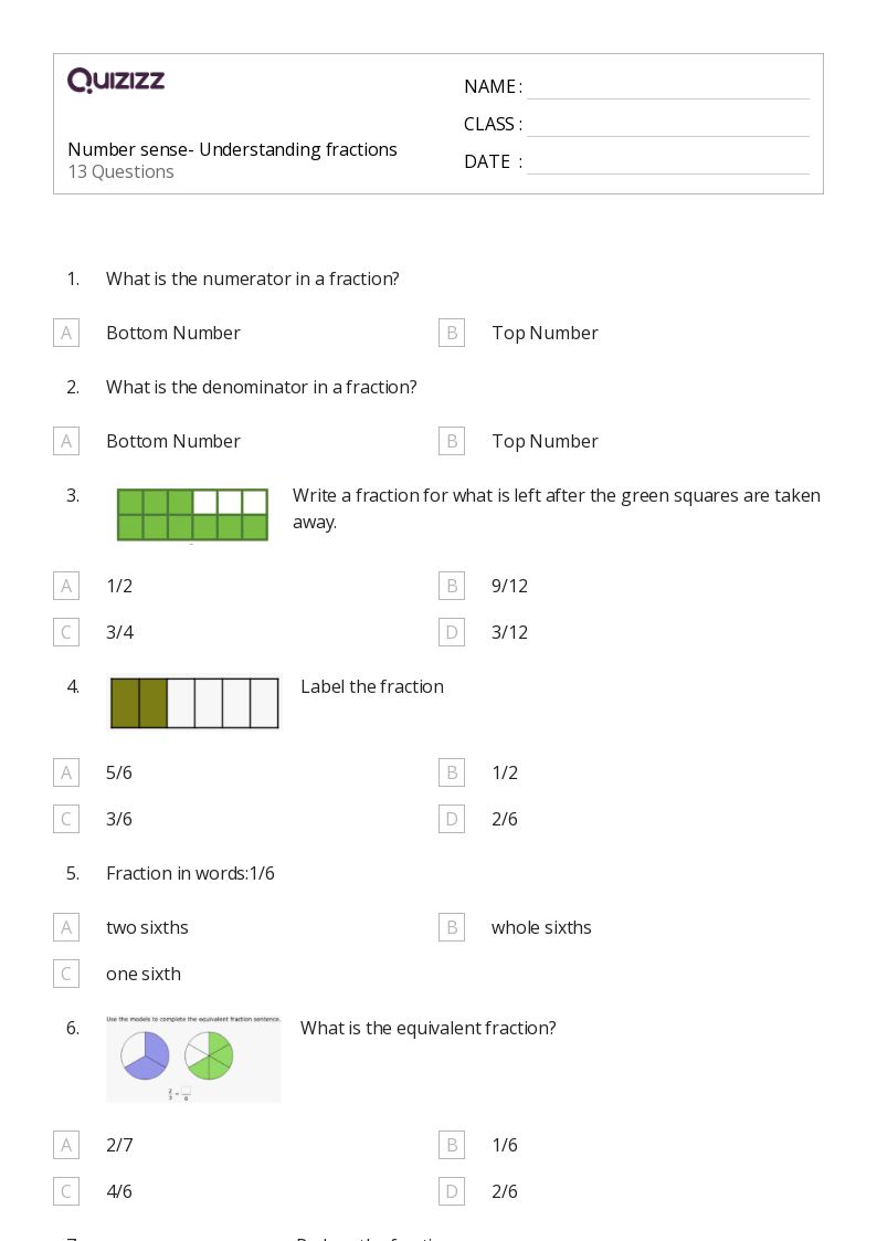 50+ Number Sense worksheets for 7th Grade on Quizizz Free & Printable