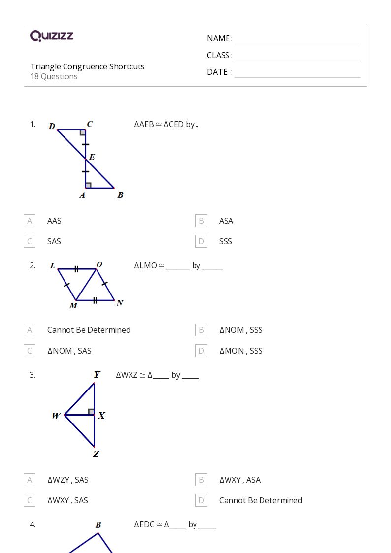 50+ congruence worksheets for 9th Grade on Quizizz Free & Printable
