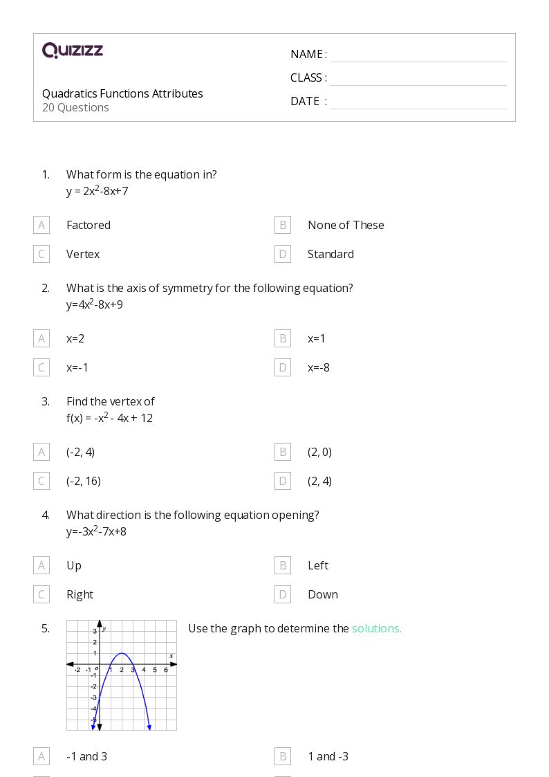 50+ algebra worksheets for 10th Class on Quizizz Free & Printable