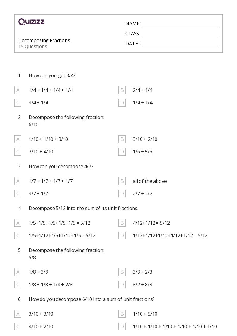 50+ Composing and Decomposing Numbers worksheets for 4th Grade on
