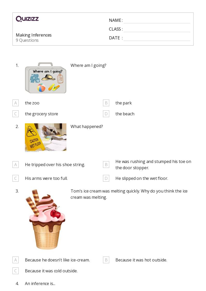 50+ Making Inferences worksheets for 3rd Grade on Quizizz | Free