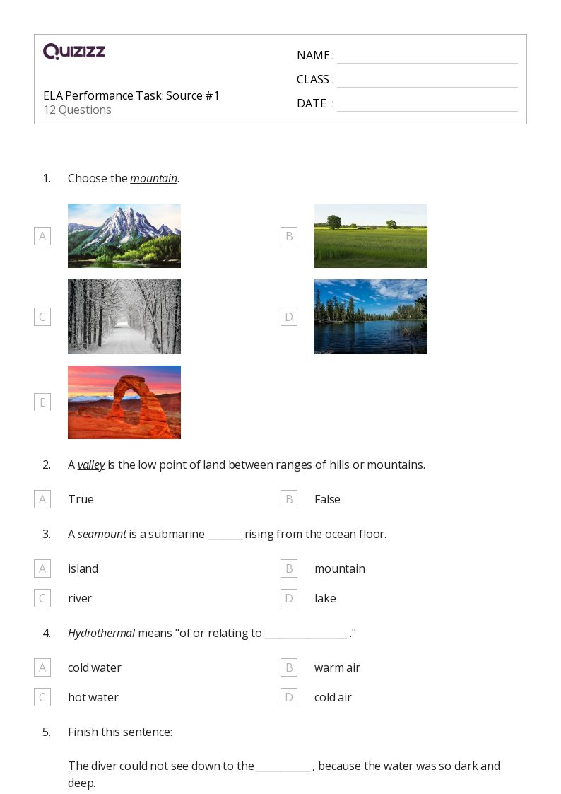 50+ Performance Tasks worksheets for 5th Grade on Quizizz Free