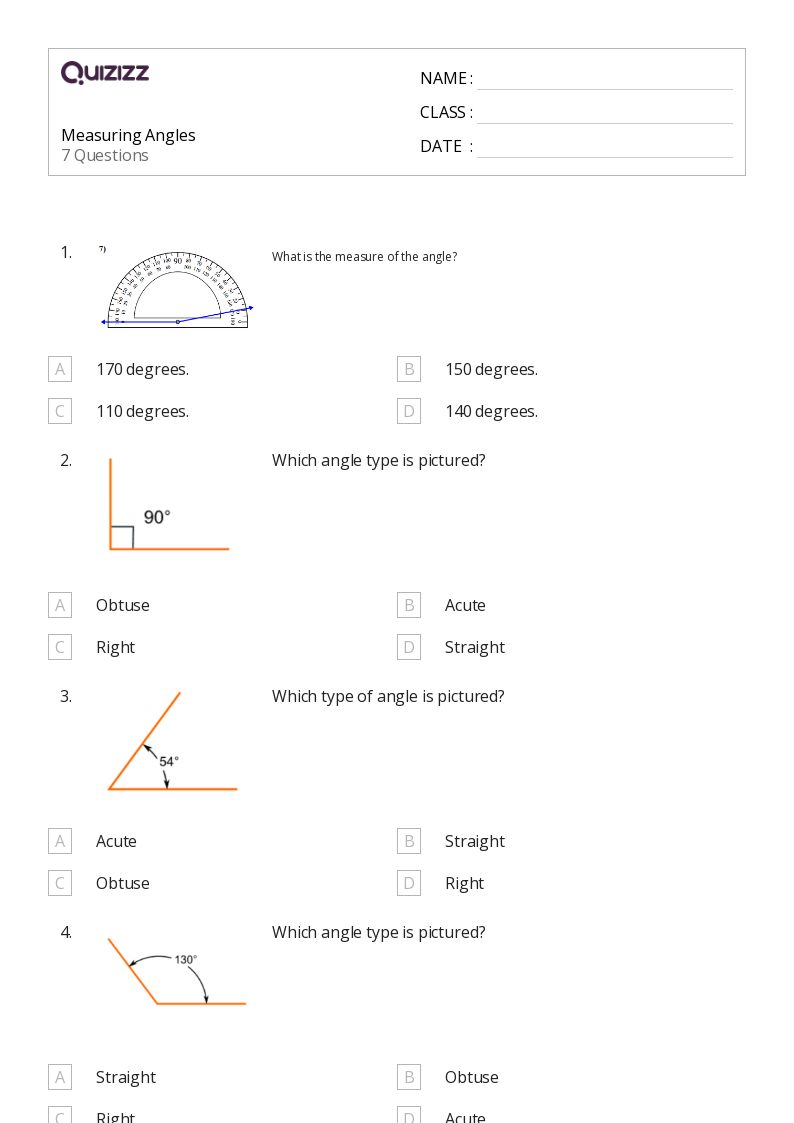 50+ Measuring Angles worksheets on Quizizz Free & Printable