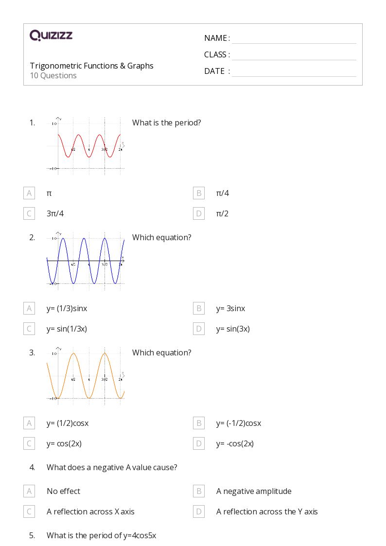 50+ Trigonometric Functions worksheets for 10th Class on Quizizz Free & Printable