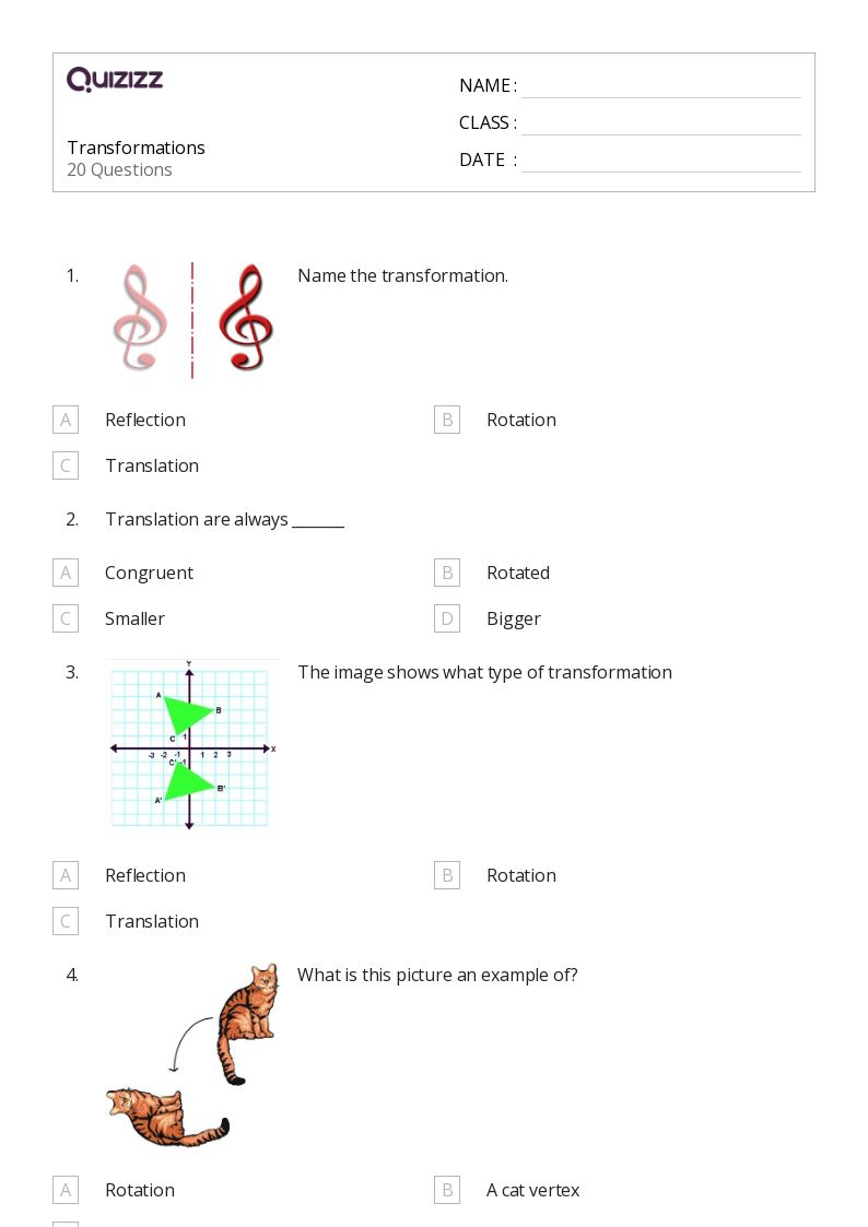 50+ Transformations worksheets for 5th Grade on Quizizz Free & Printable