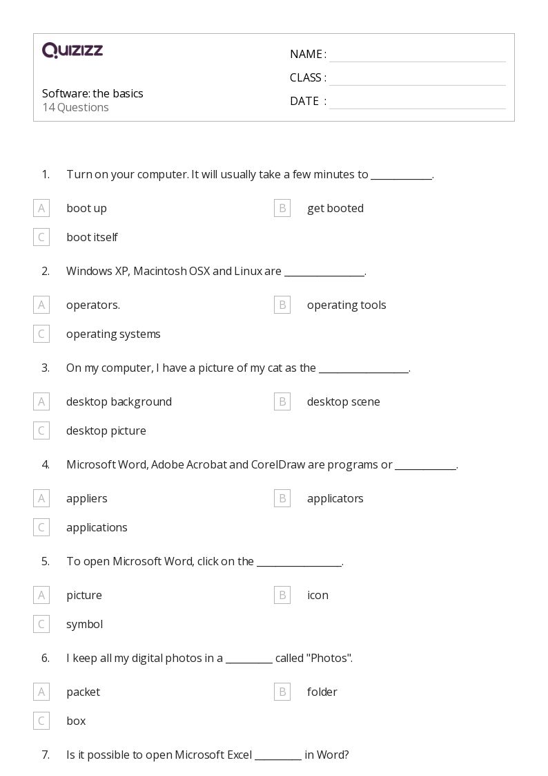 50+ The Basics worksheets on Quizizz Free & Printable