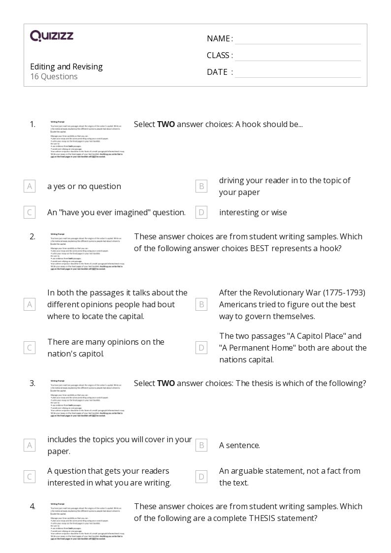 50+ Editing worksheets for 6th Grade on Quizizz | Free & Printable