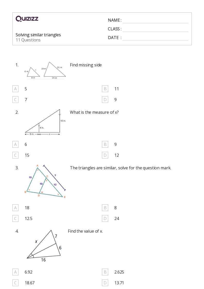 50+ triangles worksheets for 10th Grade on Quizizz Free & Printable