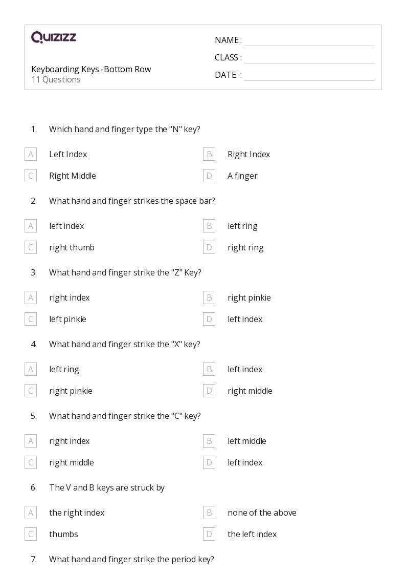 Mais de 50 planilhas Letras Home Row no Quizizz Gratuito e imprimível