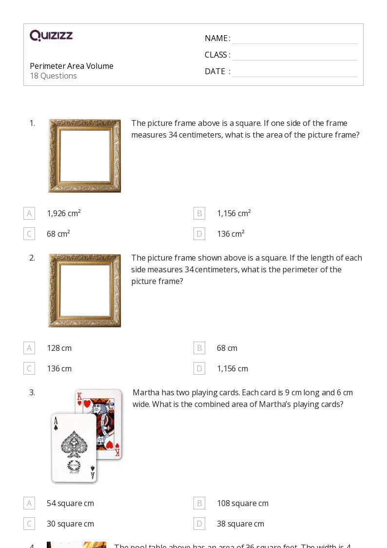 50+ Perimeter worksheets for 4th Grade on Quizizz | Free & Printable