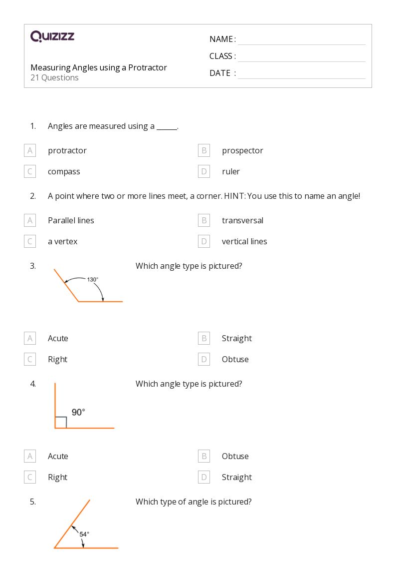 50+ Measuring Angles worksheets for 4th Grade on Quizizz Free & Printable