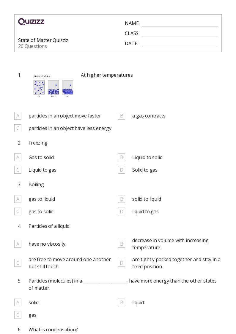 50+ states of matter and intermolecular forces worksheets on Quizizz