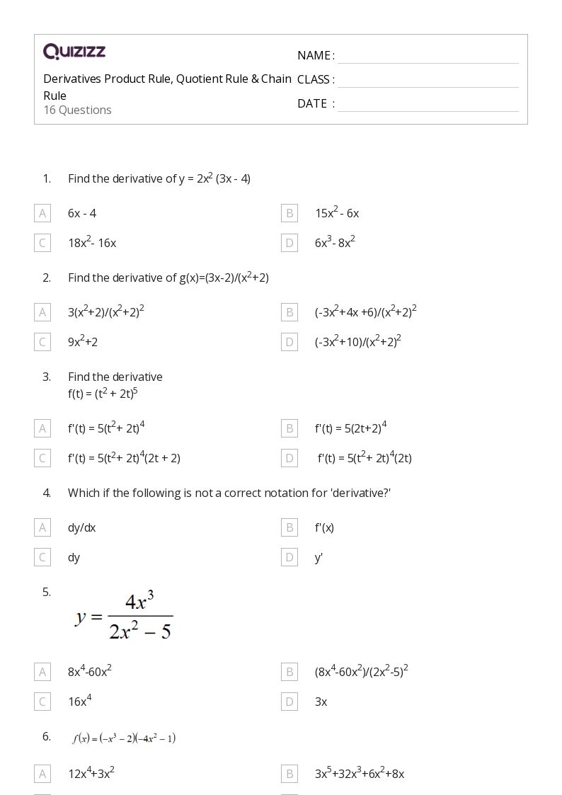 50+ product rule worksheets on Quizizz | Free & Printable