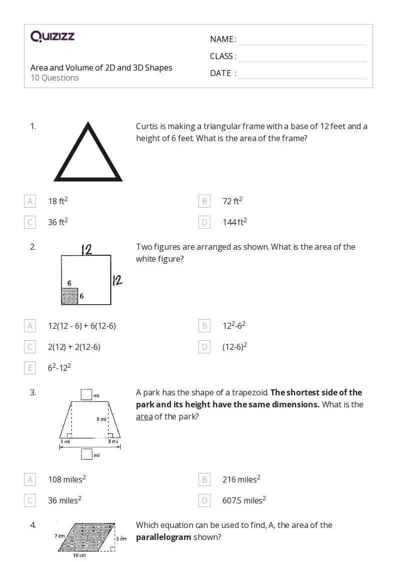 50+ 2D Shapes and Fractions worksheets for 6th Grade on Quizizz Free & Printable