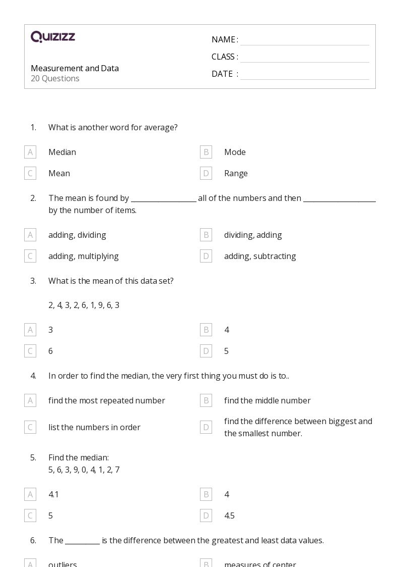 50+ Measurement and Capacity worksheets for 6th Grade on Quizizz Free & Printable